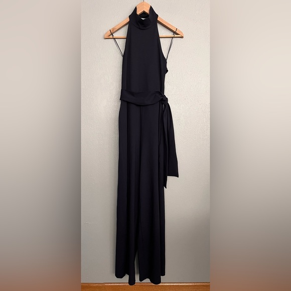 Susana Monaco Wide Leg Tie Waist Halter Jumpsuit - Picture 4 of 16